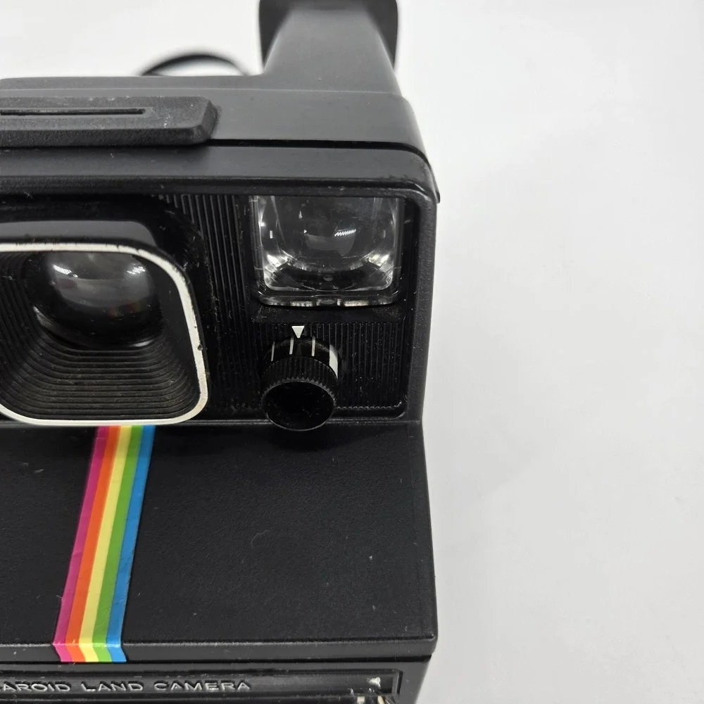 Vintage Polaroid Time-Zero‎ One Step Land Camera Rainbow Stripe w Strap Untested